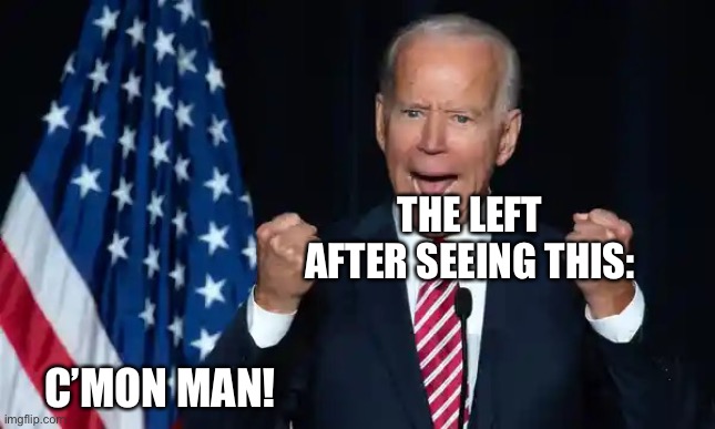 Cmon man | THE LEFT AFTER SEEING THIS: C’MON MAN! | image tagged in cmon man | made w/ Imgflip meme maker