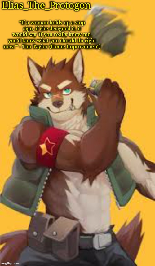 Elias_The_Protogen “If a woman holds up a stop sign, if she designed it, it would say 'If you really knew me, you'd know what you should do  | made w/ Imgflip meme maker