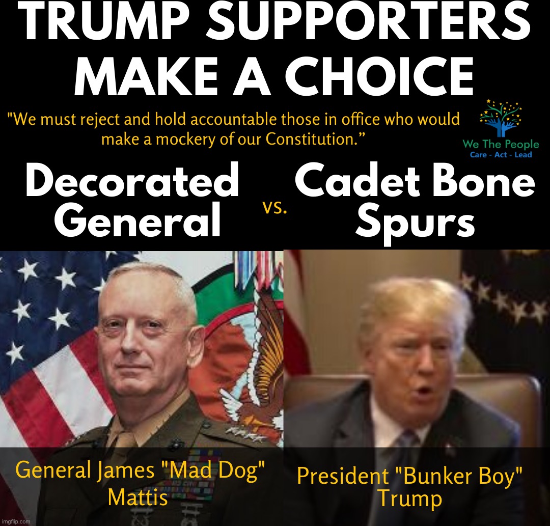 Mattis vs. Trump | image tagged in mattis vs trump | made w/ Imgflip meme maker