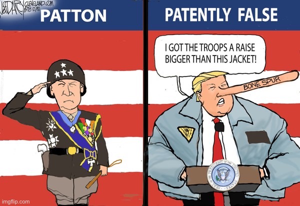 Patton vs. patently false | image tagged in patton vs patently false | made w/ Imgflip meme maker