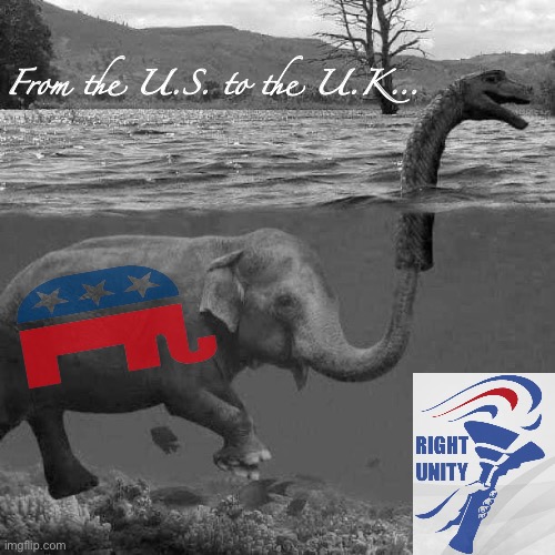 [Agenda Item: Solve the Mystery of Loch Ness] | From the U.S. to the U.K… | image tagged in scottish elephant,loch ness monster,rup,rup party,gop,republican party | made w/ Imgflip meme maker