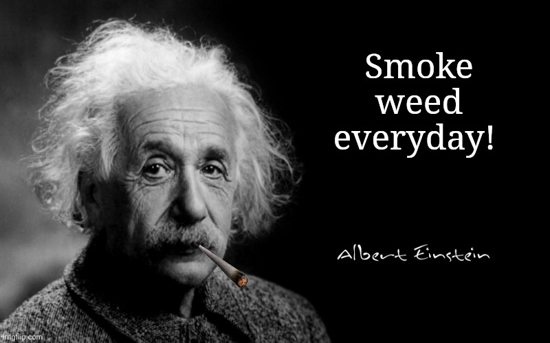 Albert Einstein | Smoke weed everyday! | image tagged in albert einstein | made w/ Imgflip meme maker