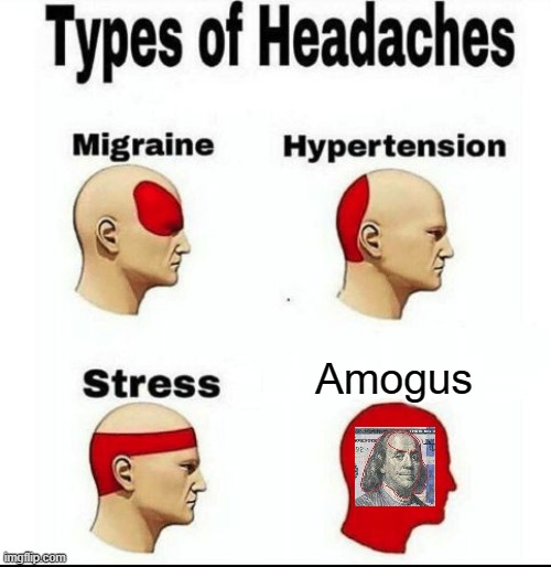Types of Headaches meme | Amogus | image tagged in types of headaches meme | made w/ Imgflip meme maker