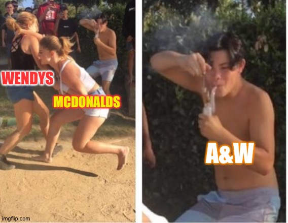 ? | WENDYS; MCDONALDS; A&W | image tagged in dabbing dude | made w/ Imgflip meme maker