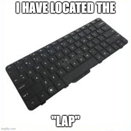 Technically The Truth | I HAVE LOCATED THE; "LAP" | image tagged in can't argue with that / technically not wrong,laptop,computer,memes,funny memes,so true memes | made w/ Imgflip meme maker