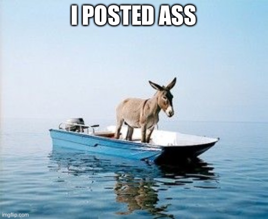 DONKEY ON A BOAT | I POSTED ASS | image tagged in donkey on a boat | made w/ Imgflip meme maker