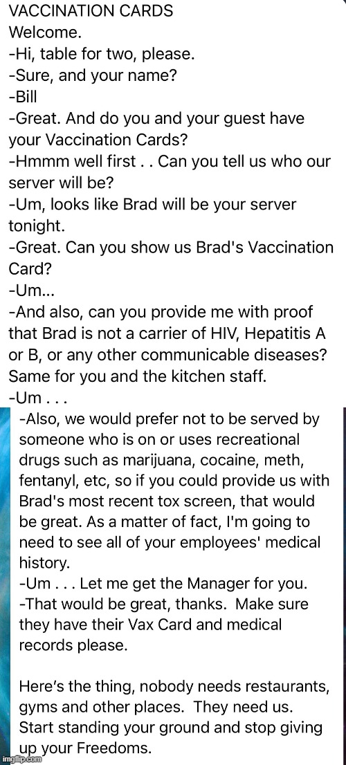 Vaccination Conversation | image tagged in vaccines,covid | made w/ Imgflip meme maker