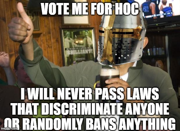 Not Bad | VOTE ME FOR HOC; I WILL NEVER PASS LAWS THAT DISCRIMINATE ANYONE OR RANDOMLY BANS ANYTHING | image tagged in not bad | made w/ Imgflip meme maker