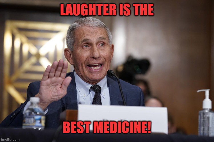 fauci sieg heil | LAUGHTER IS THE BEST MEDICINE! | image tagged in fauci sieg heil | made w/ Imgflip meme maker