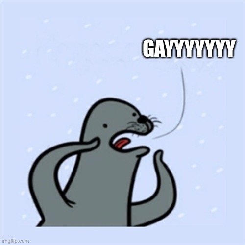 gay seal | GAYYYYYYY | image tagged in gay seal | made w/ Imgflip meme maker