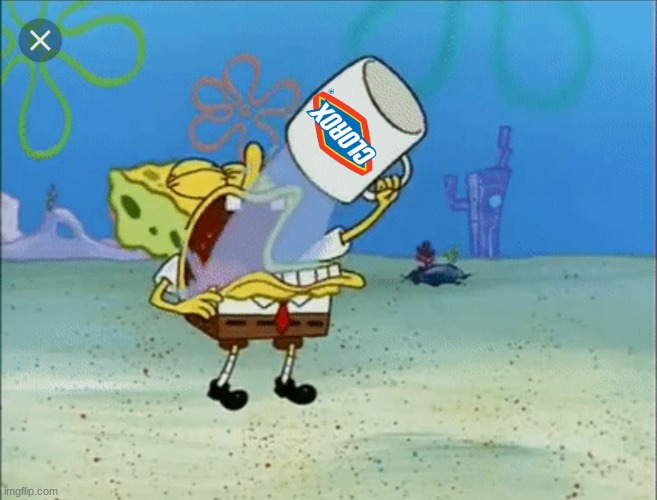 High Quality Spongebob drinking bleach Blank Meme Template