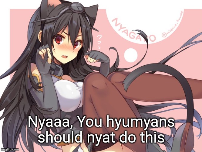 Tsundere Catgirl | Nyaaa, You hyumyans should nyat do this | image tagged in tsundere catgirl | made w/ Imgflip meme maker