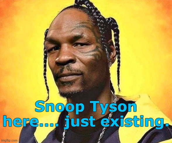 This is how we develop the master race. | Snoop Tyson here.... just existing. | image tagged in rap,music,hip hop,snoop dogg,mike tyson | made w/ Imgflip meme maker