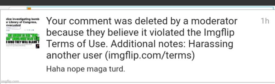 Just another ban, apparently you can use the word turd? | image tagged in maga,maga turds | made w/ Imgflip meme maker