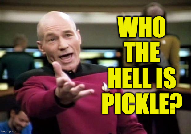 startrek | WHO
THE
HELL IS
PICKLE? | image tagged in startrek | made w/ Imgflip meme maker