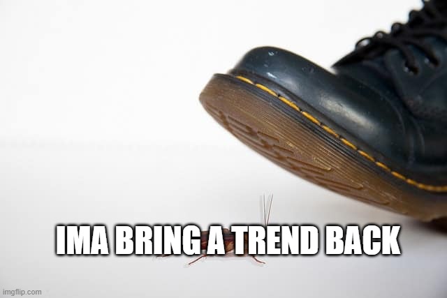 Cockroach | IMA BRING A TREND BACK | image tagged in cockroach | made w/ Imgflip meme maker