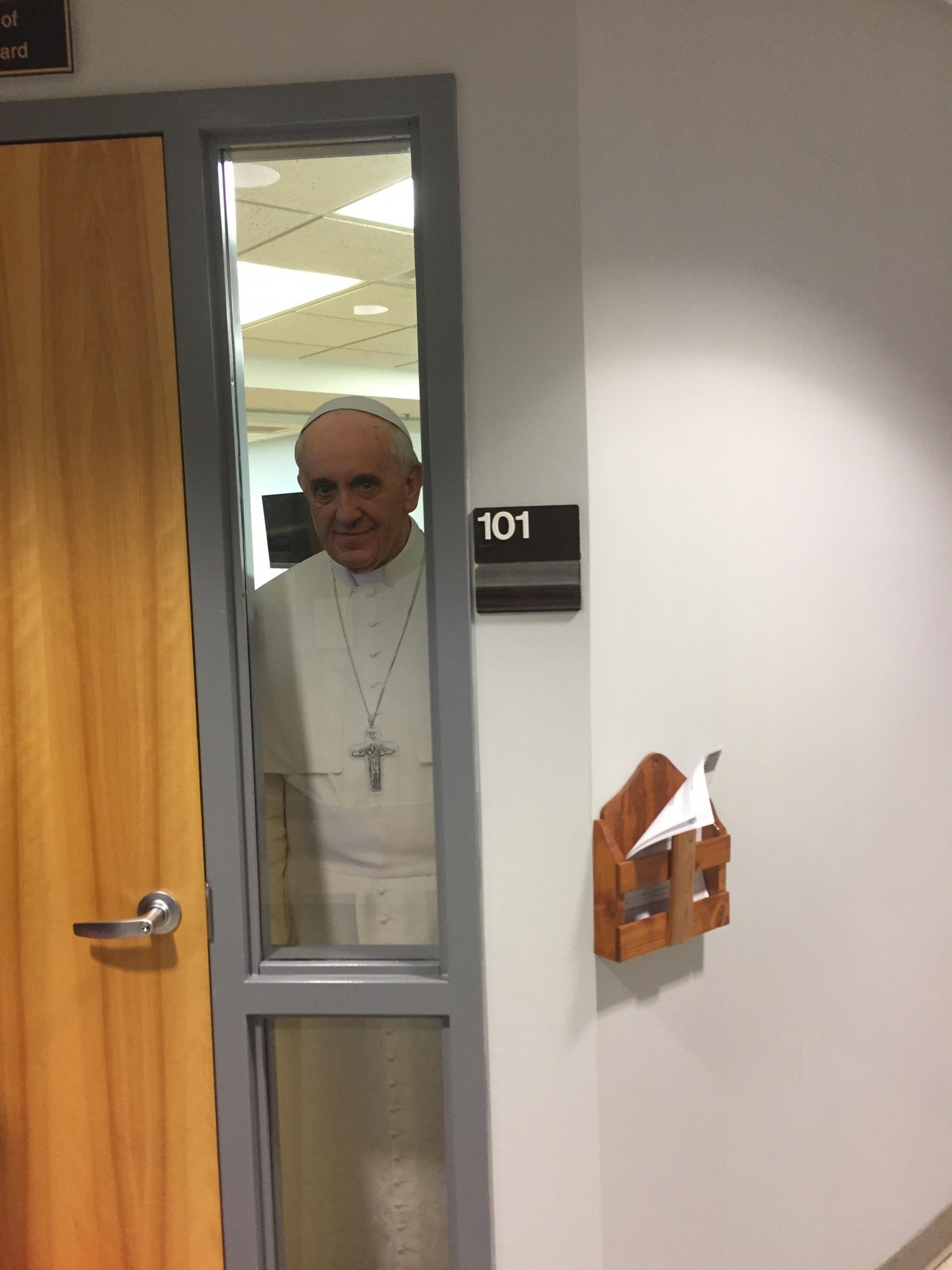High Quality Pope at the Door Blank Meme Template