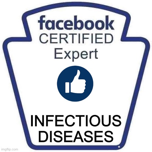 Facebook disease expert | INFECTIOUS
DISEASES | image tagged in facebook certified expert badge 1 | made w/ Imgflip meme maker