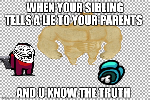 WHEN YOUR SIBLING TELLS A LIE TO YOUR PARENTS; AND U KNOW THE TRUTH | image tagged in among us meeting | made w/ Imgflip meme maker