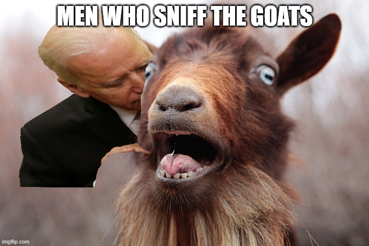 Beastiality | MEN WHO SNIFF THE GOATS | image tagged in ain't afraid of no goat | made w/ Imgflip meme maker