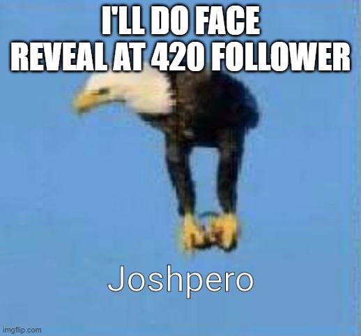 pffft- never gonna happen | I'LL DO FACE REVEAL AT 420 FOLLOWER | image tagged in real footage of the god himself | made w/ Imgflip meme maker