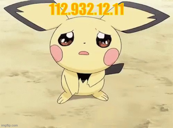 Ip grabber | 112.932.12.11 | image tagged in sad pichu | made w/ Imgflip meme maker