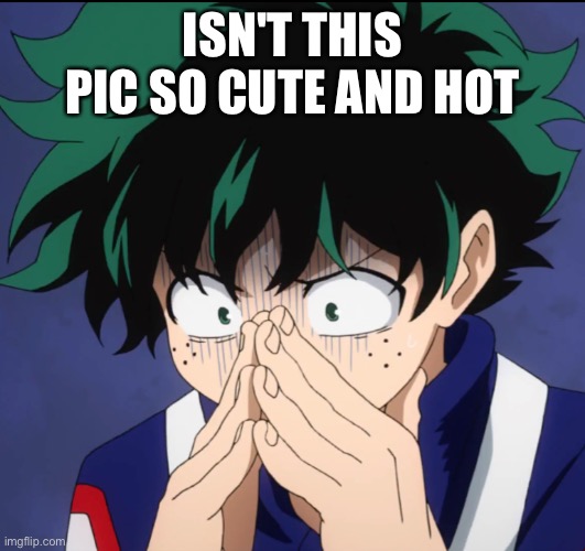 Suffering Deku | ISN'T THIS PIC SO CUTE AND HOT | image tagged in suffering deku | made w/ Imgflip meme maker