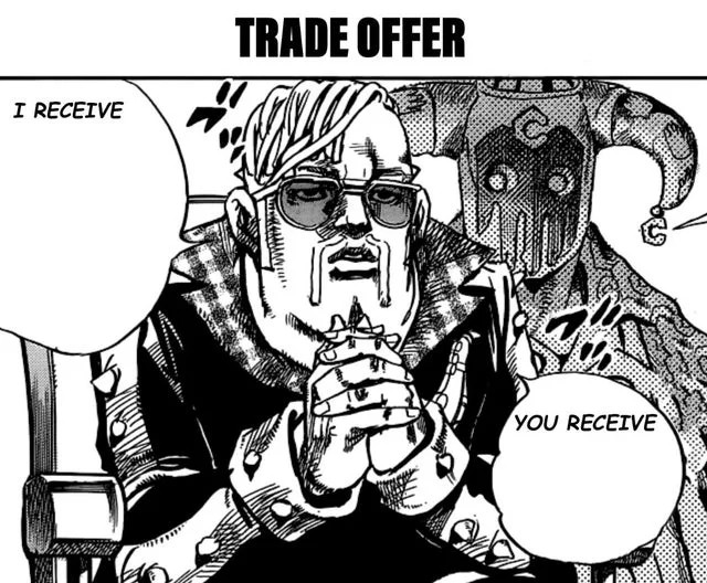 Trade Offer JoJolion version Blank Meme Template