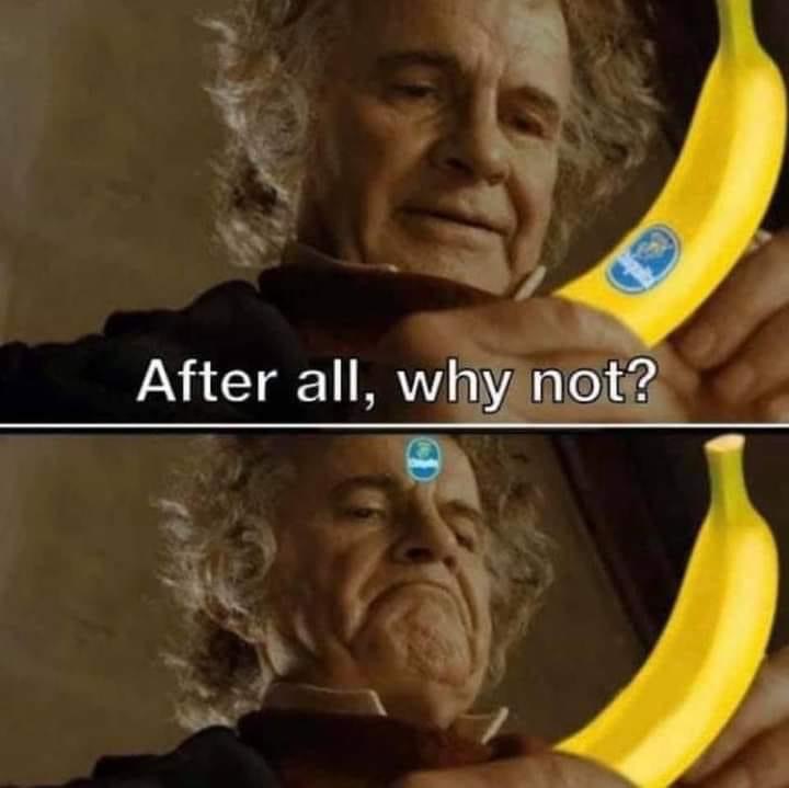 High Quality After all why not banana Blank Meme Template