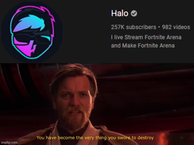 He's betrayed us all... | image tagged in you have become the very thing you swore to destroy | made w/ Imgflip meme maker