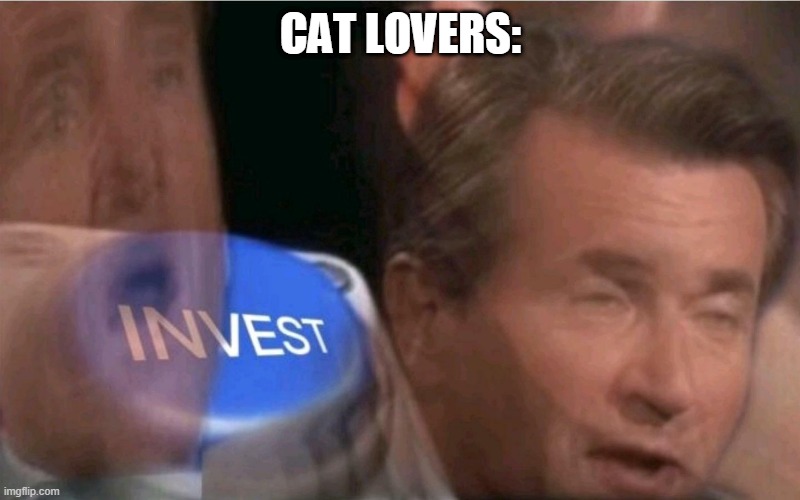 Invest | CAT LOVERS: | image tagged in invest | made w/ Imgflip meme maker