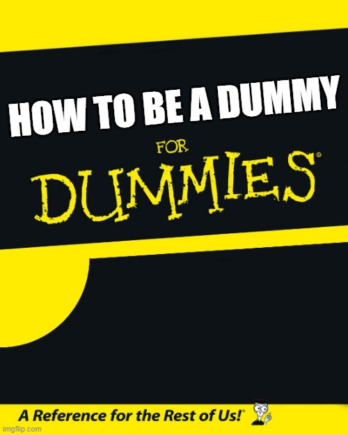 Do you still need another DUMMIES book on how to read this one? ? | HOW TO BE A DUMMY | image tagged in for dummies | made w/ Imgflip meme maker