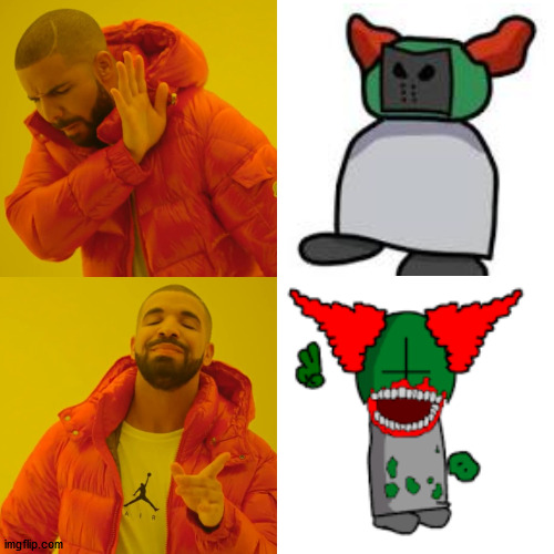 Tricky is better | image tagged in memes,drake hotline bling,tricky,tiky,madness combat,friday night funkin | made w/ Imgflip meme maker