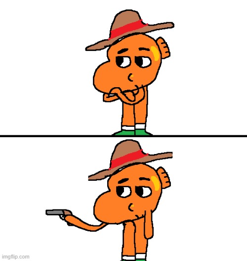 This is now a template lmao | image tagged in darwin shoots | made w/ Imgflip meme maker