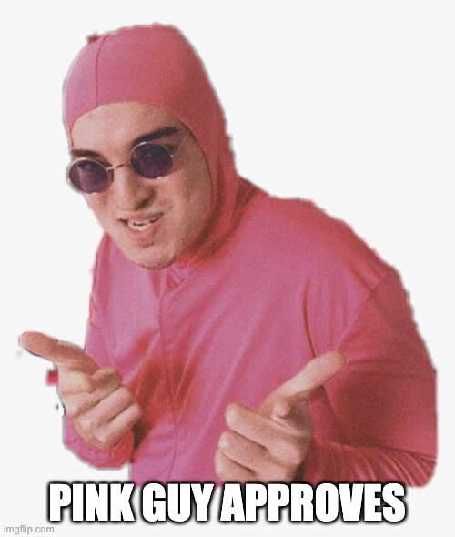 Pink guy approves | PINK GUY APPROVES | image tagged in pink guy approves | made w/ Imgflip meme maker