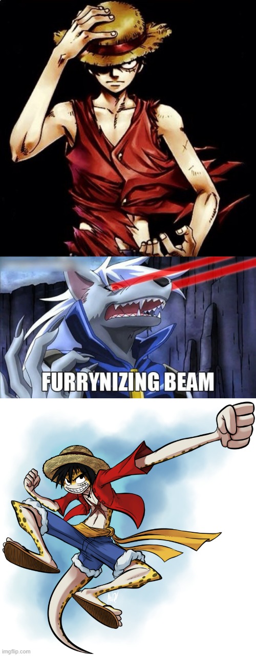 Gecko D. Luffy (By TheMadCatter) | image tagged in luffy,furrynizing beam,monkey d luffy,one piece,furry,memes | made w/ Imgflip meme maker