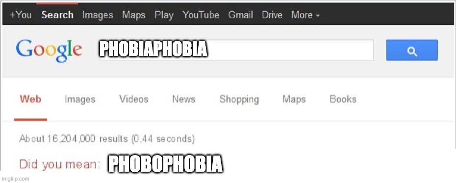 Did You Mean...? | PHOBIAPHOBIA; PHOBOPHOBIA | image tagged in did you mean | made w/ Imgflip meme maker