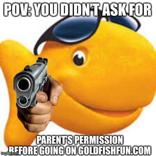 POV: You didn’t ask for permission | image tagged in goldfish,pov | made w/ Imgflip meme maker
