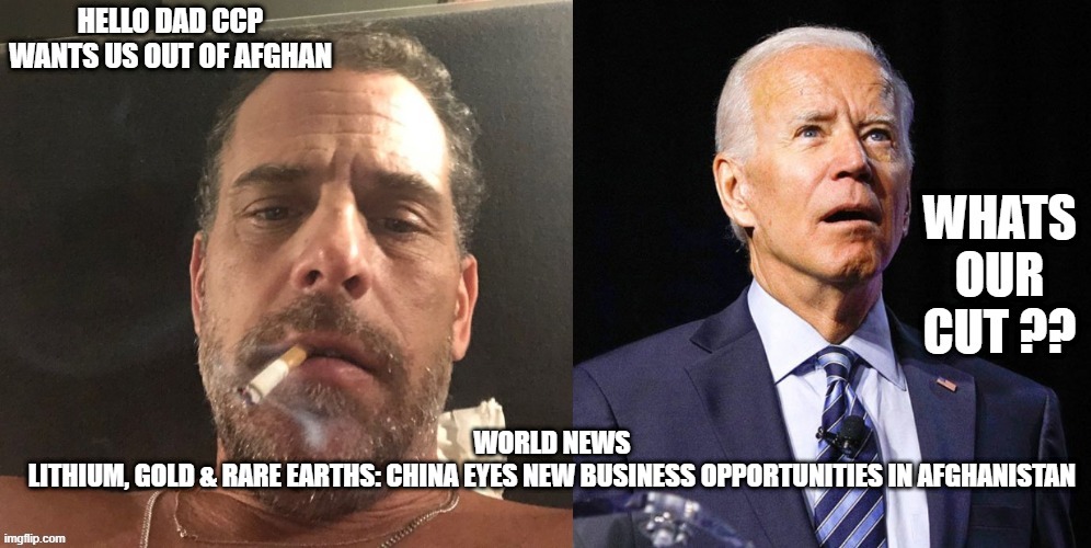 CAAAA ...  CHING | WORLD NEWS

LITHIUM, GOLD & RARE EARTHS: CHINA EYES NEW BUSINESS OPPORTUNITIES IN AFGHANISTAN | made w/ Imgflip meme maker