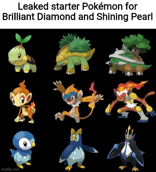 pokemon diamond starter evolutions