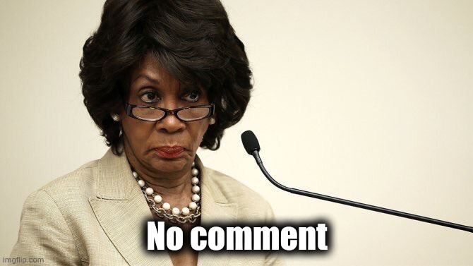 Maxine Waters Crazy | No comment | image tagged in maxine waters crazy | made w/ Imgflip meme maker