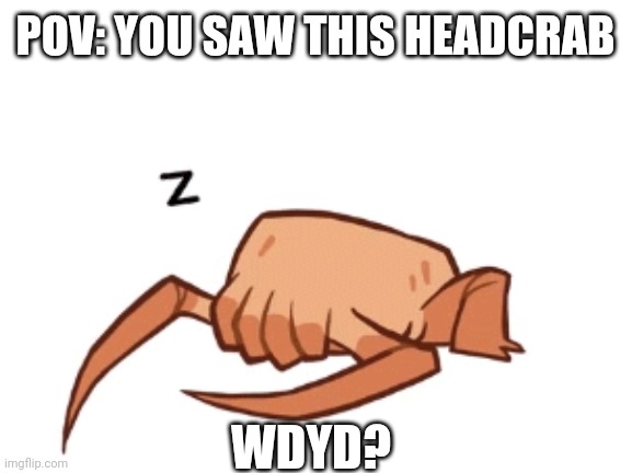 cute :3 | POV: YOU SAW THIS HEADCRAB; WDYD? | made w/ Imgflip meme maker