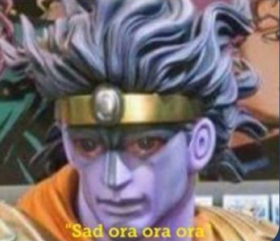 High Quality JoJo's Bizarre Adventure Star Platinum Sad ora ora Blank Meme Template