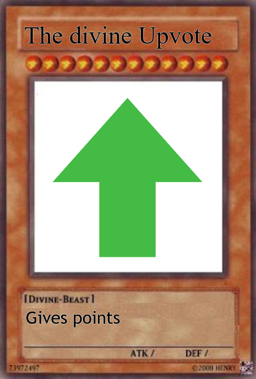 High Quality upvote card Blank Meme Template