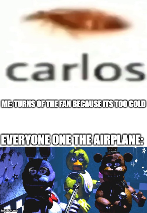 mmmm | ME: TURNS OF THE FAN BECAUSE ITS TOO COLD; EVERYONE ONE THE AIRPLANE: | image tagged in memes,blank transparent square,bruh u wut | made w/ Imgflip meme maker