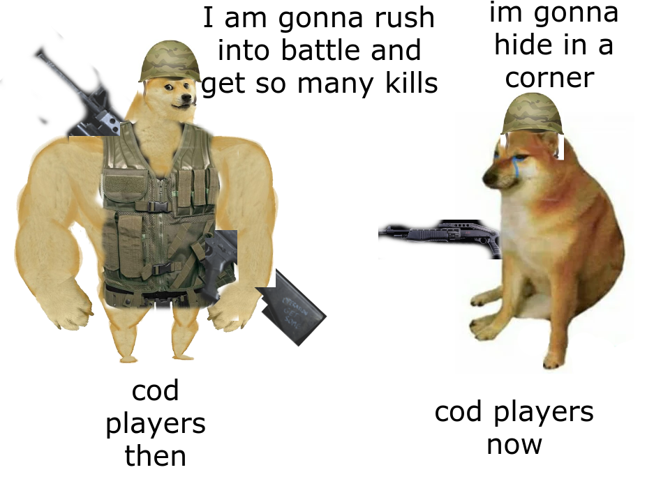 High Quality cod then and now (og) Blank Meme Template