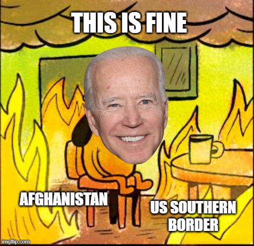 This is... you know... that thing. | THIS IS FINE; AFGHANISTAN; US SOUTHERN
BORDER | image tagged in this is fine,joe biden,afghanistan,border,president | made w/ Imgflip meme maker