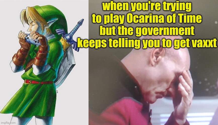 leave me alone | when you're trying to play Ocarina of Time but the government keeps telling you to get vaxxt | image tagged in the news | made w/ Imgflip meme maker