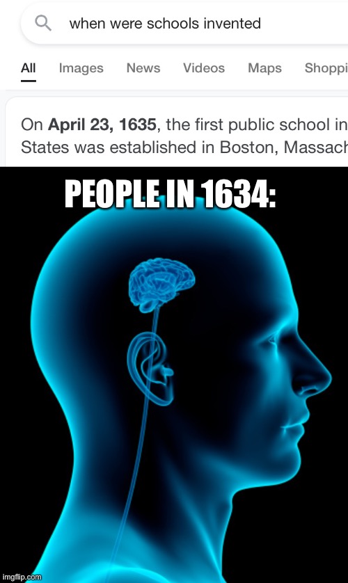  PEOPLE IN 1634: | image tagged in small brain | made w/ Imgflip meme maker