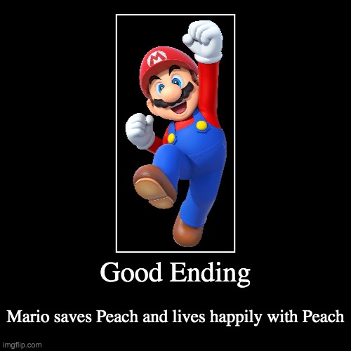 mario ending 2 | image tagged in funny,demotivationals,mario,all endings | made w/ Imgflip demotivational maker